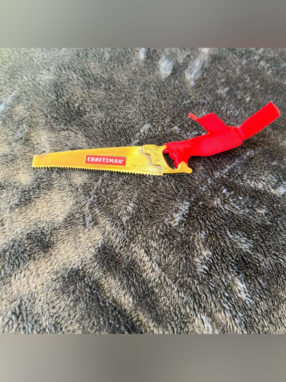 RARE Vintage 3” Craftsman Brass Miniature Handsaw Christmas Ornament